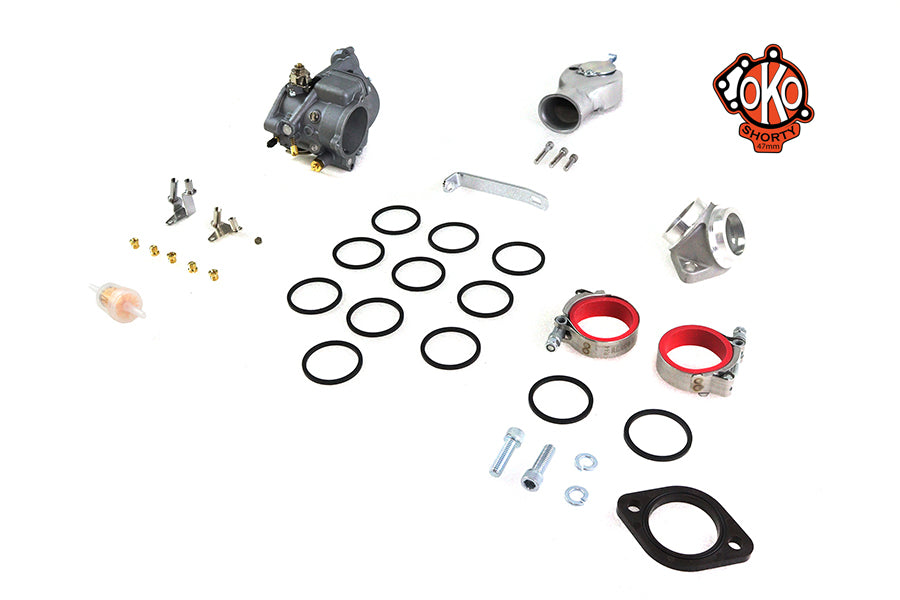 HARLEY OKO 47mm Shorty Vergaser-Kit Passend für 1966-1977 FL, 1973-1977 FX, 1966-1977 XL,