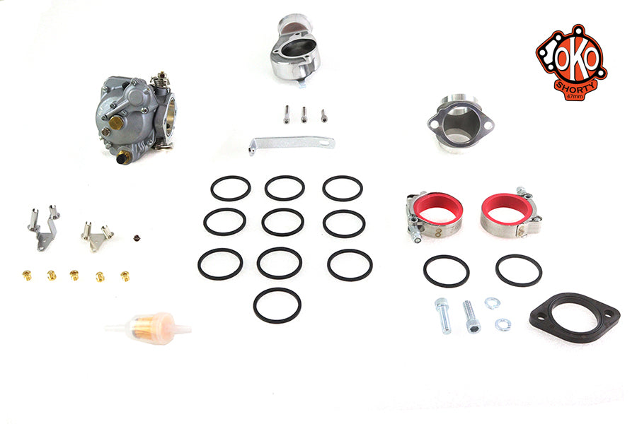 HARLEY OKO 47mm Shorty Vergaser-Kit Passend für 1966-1977 FL, 1973-1977 FX, 1966-1977 XL,