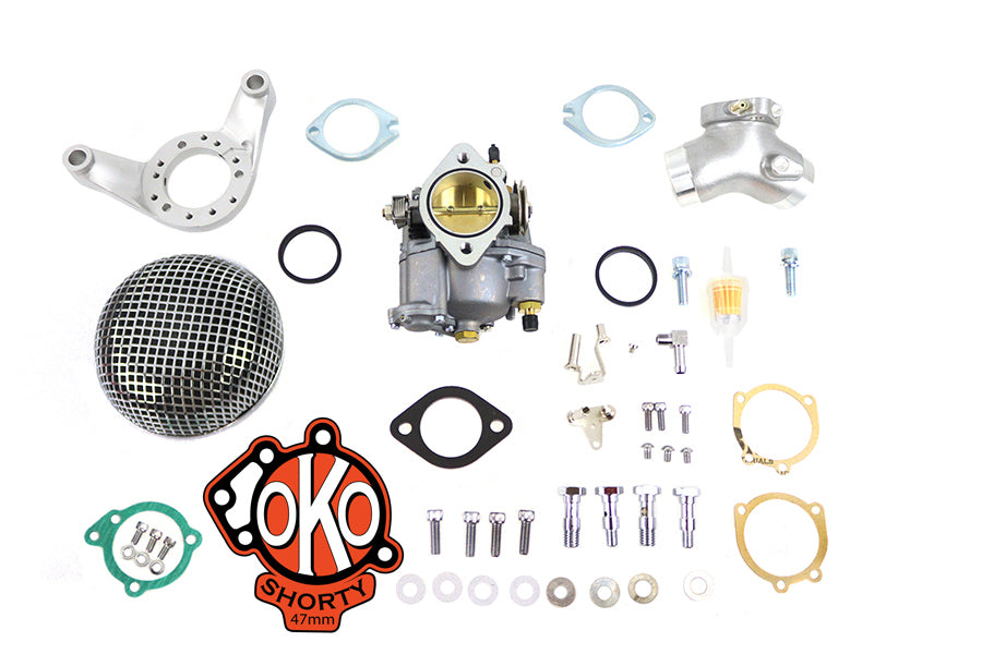 HARLEY OKO Performance 1-7/8 Zoll Shorty Vergaser Kit Passt für 1993-2007 FLH, 1993-2007 FLST, 1993