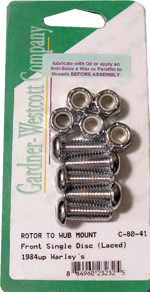 HARLEY GARDNERWESTCOTT FRONT BRAKE ROTOR ALLEN BOLTS 84-UP ALL LACED WHEELS  C-80-41