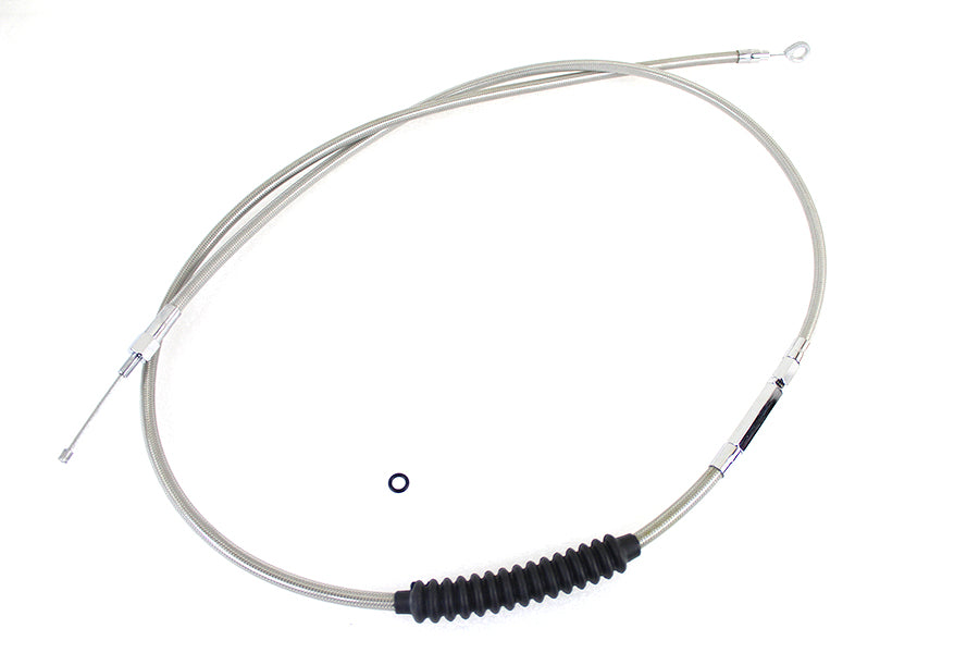 HARLEY 79 Zoll geflochtenes Edelstahl-Kupplungszug passt für 1987–2006 FLT, 1987–2006 FLST, 1987–200