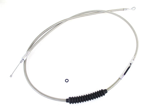 HARLEY 79 Zoll geflochtenes Edelstahl-Kupplungszug passt für 1987–2006 FLT, 1987–2006 FLST, 1987–200