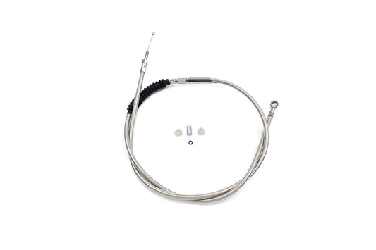 HARLEY 65,69 Zoll geflochtenes Edelstahl-Kupplungszug passend für 1987-2006 FLT, 1987-2006 FLST, 1987-