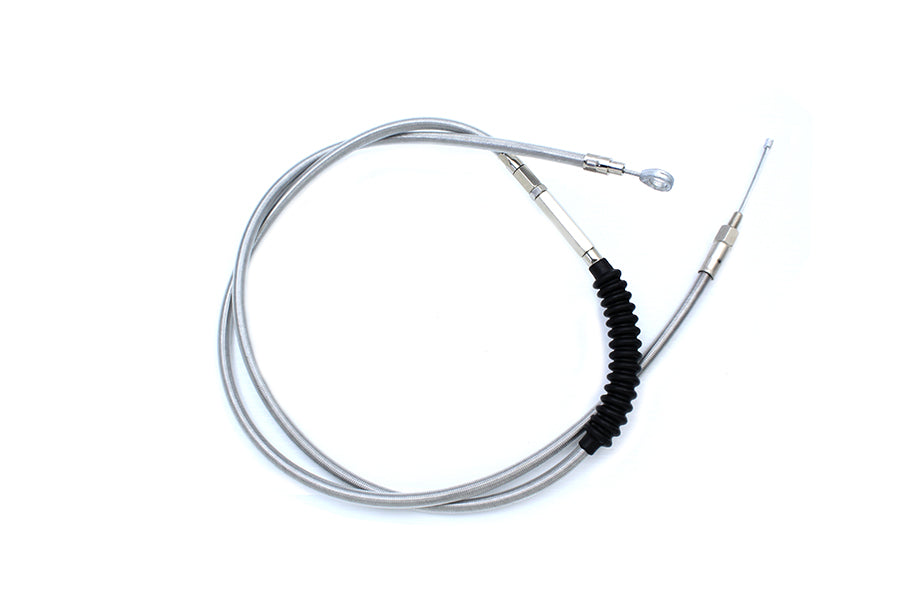 HARLEY 69.25 Zoll Geflochtenes Edelstahl-Kupplungszug passend für 1987-2006 FLT, 1987-2006 FLST, 1987-