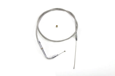 HARLEY 38 inch Braided Stainless Steel Idle Cable Fits 0-  Custom, application for Super B and Bendi
