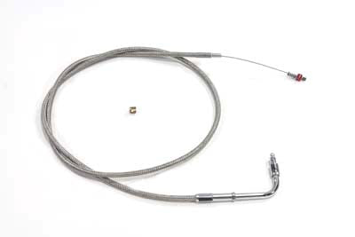 HARLEY 39 inch Braided Stainless Steel Idle Cable Fits 0-  Custom, application on Big Twin models 0-