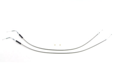 HARLEY Gaszug- und Leerlaufzug-Set aus Edelstahl passend für 1994-1995 FLHR, 1990-1995 FLHT, 1990-199