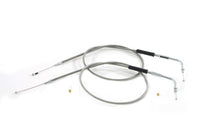 HARLEY Gaszug- und Leerlaufzug-Set aus Edelstahl passend für 1994-1995 FLHR, 1990-1995 FLHT, 1990-199