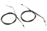 HARLEY Gas- und Leerlaufzugset aus Edelstahl passend für 1981-1984 FX, 1981-1984 FL, 1984-1989 FX