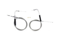 HARLEY 34 Zoll Edelstahl Gas- und Leerlaufzugset Passend für 1990-1994 FXR, 1990-1995 FXRS, 1
