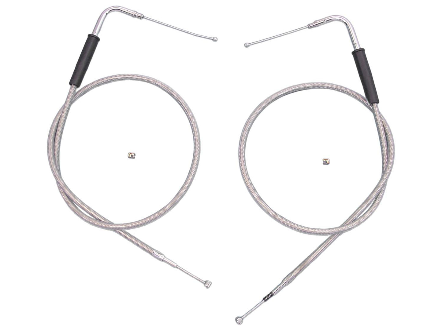 HARLEY 30-1/2 Zoll Edelstahl Gas- und Leerlaufzug-Set passend für FXST ab 1996, FLST ab 1996,