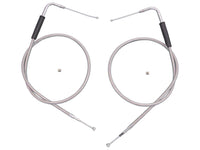 HARLEY 30-1/2 Zoll Edelstahl Gas- und Leerlaufzug-Set passend für FXST ab 1996, FLST ab 1996,