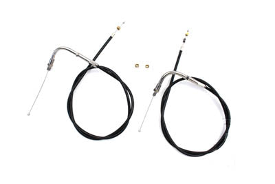 HARLEY 33-1/2 Zoll Schwarz Gas- und Leerlaufzug-Set Passend für 1990-1995 FXST,   1990-1995 FLST,   1990-1