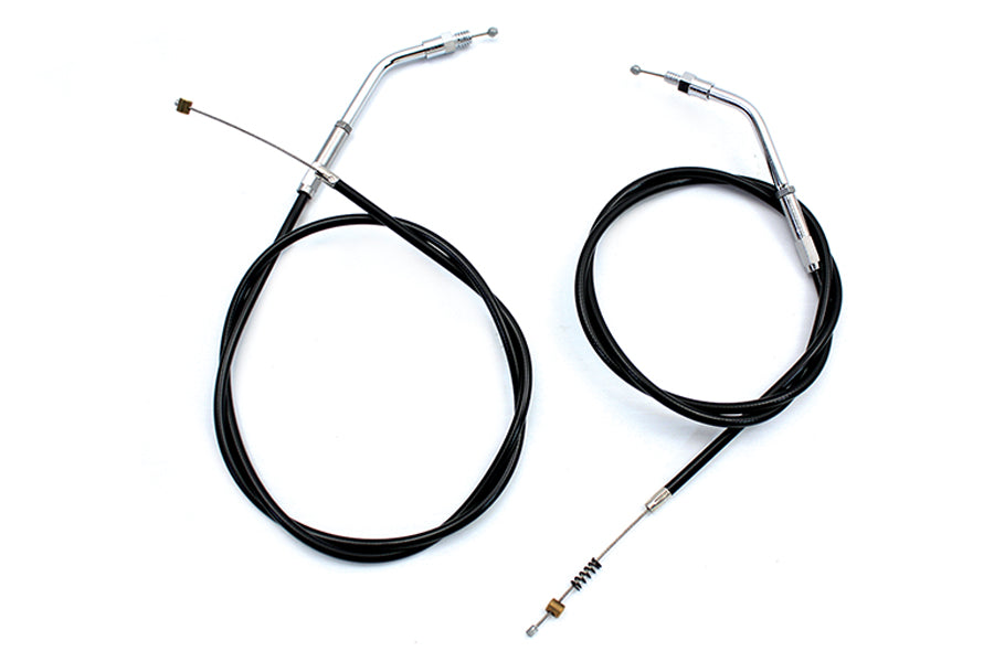 HARLEY Gaszug- und Leerlaufseil-Set in Schwarz mit 36,81 Zoll Gehäuse Passend für 1981-1984 FLH, 1981-1984 FX,