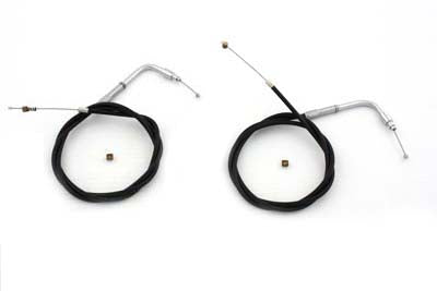 HARLEY 42.25 Zoll Schwarz Gas- und Leerlaufzug-Set Passend für 1996-UP FXST, 1996-UP FLST, 1996-2017 F