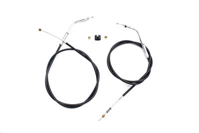 HARLEY Schwarzes Gas- und Leerlaufzug-Set mit 44,81 Zoll Gehäuse Passend für 1981-1984 FLH, 1981-1984 FX,