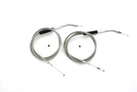 HARLEY Gaszug- und Leerlaufseil-Set aus Edelstahl mit 45,83 Zoll Passend für 1981-1984 FX, 1981-1984 FL