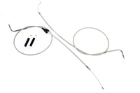 HARLEY Gaszug und Leerlaufseilzug aus Edelstahl mit Klarlackbeschichtung, +8 Zoll, passend für 2002-2007 FLHTCU, 2002-20