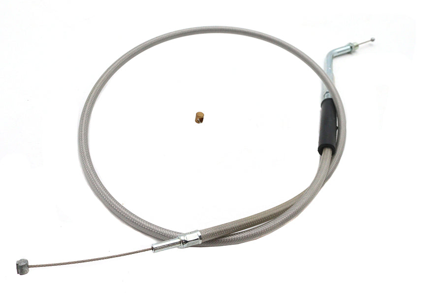 HARLEY Geflochtenes Gaszugkabel aus Edelstahl mit 36.375 Zoll Gehäuse. Passend für 1981-1984 FX, 1981-1984 F