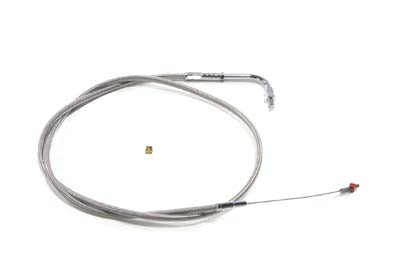 HARLEY 42.875 Zoll geflochtenes Edelstahl-Leerlaufseil passend für 1990–1995 FXST, 1990–1995 FLST,