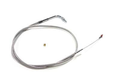 HARLEY 42.875 Zoll geflochtenes Edelstahl-Leerlaufseil passend für 1990–1995 FXST, 1990–1995 FLST,