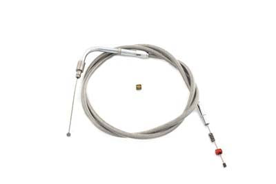 HARLEY Braided Stainless Steel Idle Cable with 41.75 inch Casing Fits 0-  Custom, application for Mi