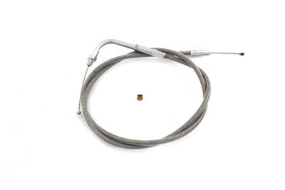 HARLEY Braided Stainless Steel Throttle Cable with 38.50 inch Casin Fits 0-  Custom, application for