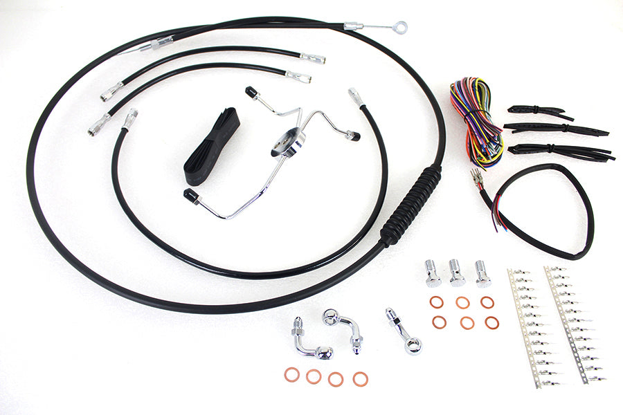 HARLEY 12 inch-14 inch Handlebar Cable and Brake Line Kit fits 2008-2013 FLHR,  2008-2013 FLTR,