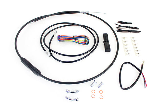 HARLEY 12 inch-14 inch Handlebar Cable and Brake Line Kit fits 2008-2013 FLHR,  2008-2013 FLTR,