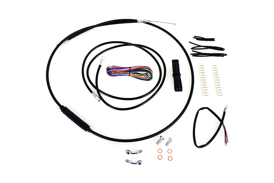 HARLEY 12 inch-14 inch Handlebar Cable and Brake Line Kit fits 2008-2013 FLHR,  2008-2013 FLTR,