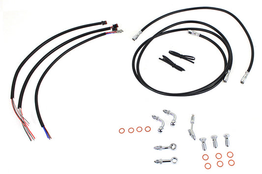 HARLEY 12 inch-14 inch Handlebar Cable and Brake Line Kit fits 2014-2015 FLHX,  2014-2015 FLHT,  2014-2015 FLHTC,  2014-2015 FLHTCU,