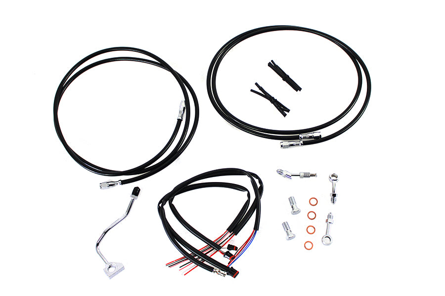 HARLEY 12 inch-14 inch Handlebar Cable and Brake Line Kit fits 2014-2015 FLHX,  2014-2015 FLHT,  2014-2015 FLHTC,  2014-2015 FLHTCU,