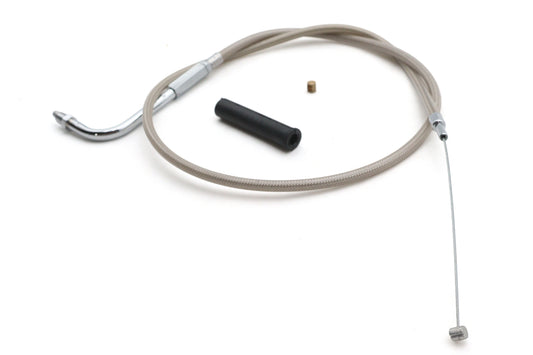HARLEY Ultima Geflochtenes Edelstahl-Gaszug 31-3/4 Zoll Passend für 1992-1992 FXDC, 1992-1992 FX