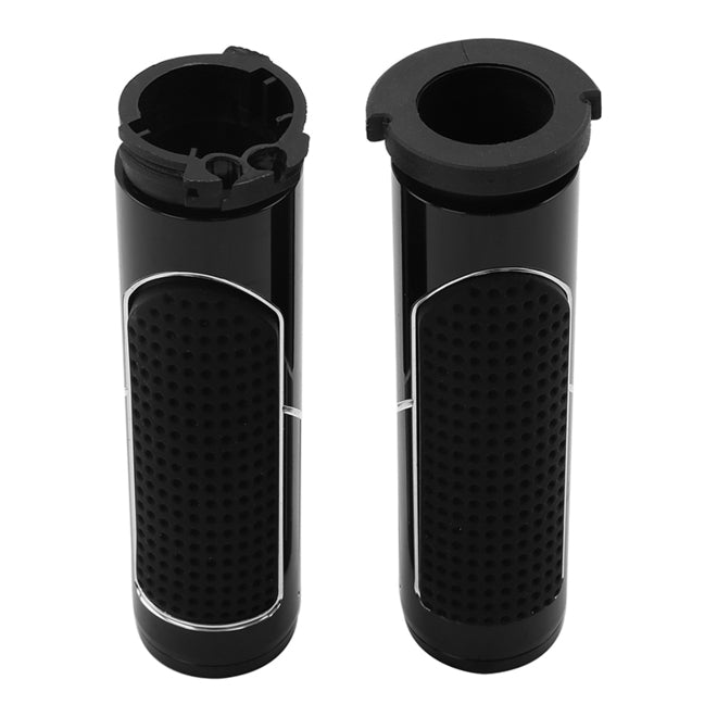 Custom Chrome HARLEY GLOSS BLACK 1" MIDNIGHT COMFORT GRIPS FOR 73-UP CABLE STYLE