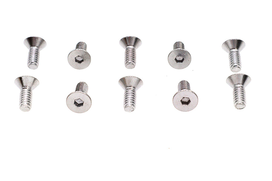 HARLEY Allen Flachkopfschrauben Chrom 1/4 Zoll x 5/8 Zoll Passend 0- Alle, Modelle