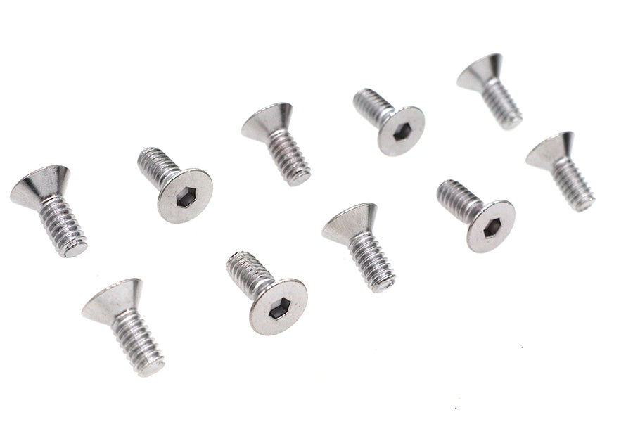 HARLEY Allen Flachkopfschrauben Chrom 1/4 Zoll x 5/8 Zoll Passend 0- Alle, Modelle