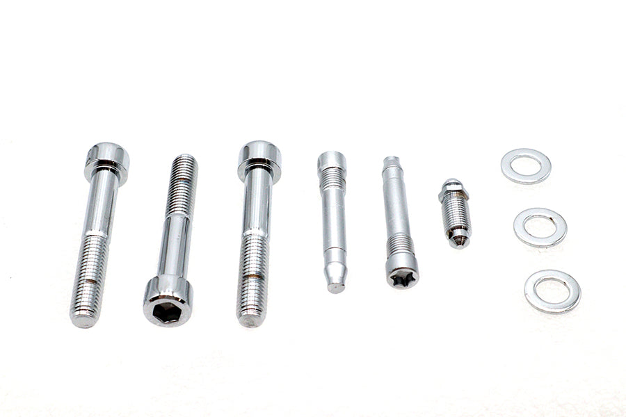 HARLEY Allen Montagesatz für hinteren Bremssattel Chrom Passend für 2000-2005 FXST, 2000-2005 FXD, 2000-2005 XL,