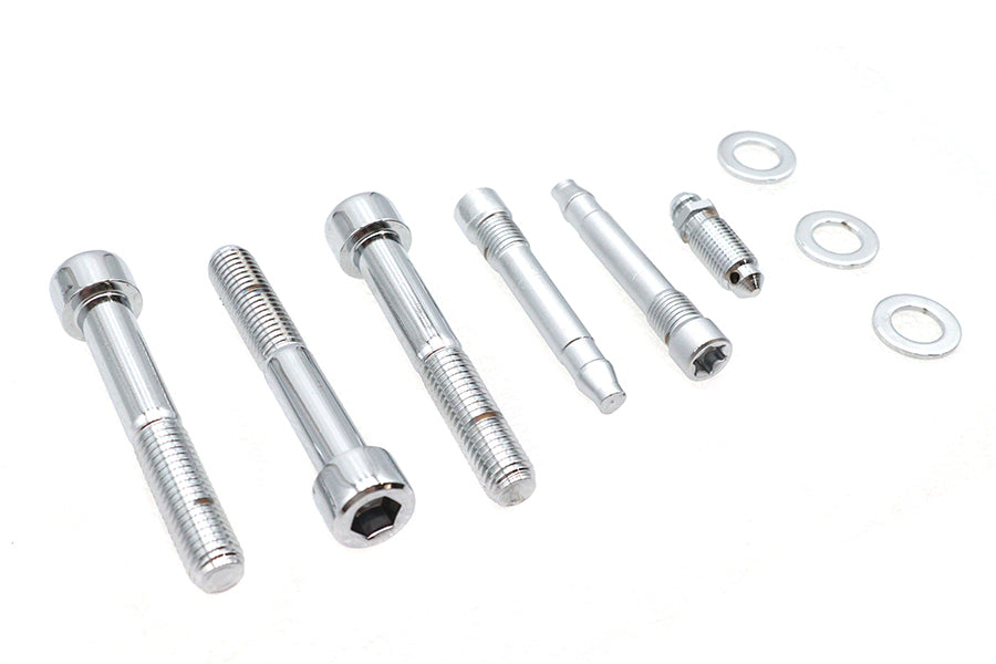 HARLEY Allen Montagesatz für hinteren Bremssattel Chrom Passend für 2000-2005 FXST, 2000-2005 FXD, 2000-2005 XL,