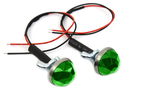 HARLEY Green LED Reflector Set Fits 0-  Custom, application
