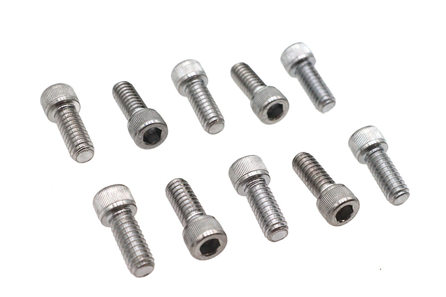 HARLEY Allen Socket Cap Bolt Knurled Chrome 1/4 inch X 5/8 inch Fits 0-  All, Models