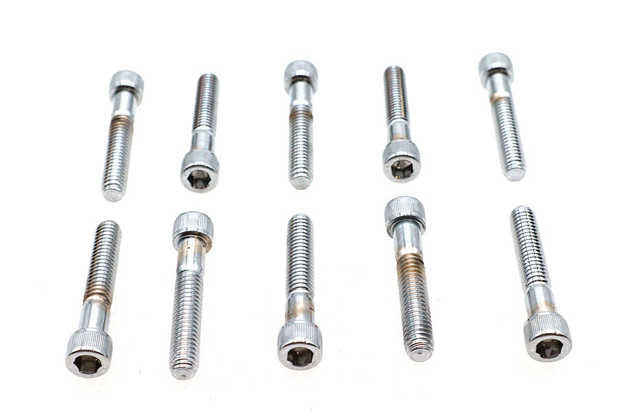 HARLEY Zylinderschraube mit Innensechskant, Rändelung, Chrom, 5/16-18 Zoll x 1-3/4 Zoll, passend für 0- Alle Modelle
