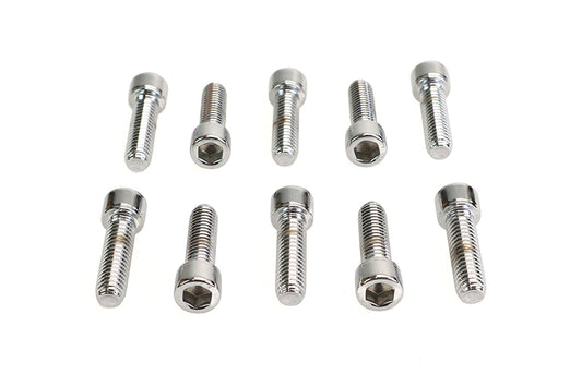 HARLEY アレンソケットキャップボルト ナーリング加工クローム 3/8インチ X 1-1/4インチ 0-全モデル対応