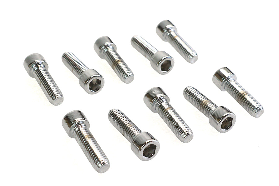 HARLEY Allen Socket Cap Bolt Knurled Chrome 3/8 inch X 1-1/4 inch Fits 0-  All, Models