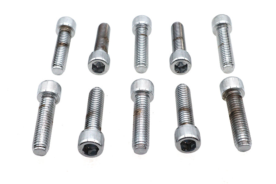 HARLEY Inbus-Zylinderkopfschraube gerändelt Chrom 3/8 Zoll X 1-1/2 Zoll Passend für 0- Alle, Modelle