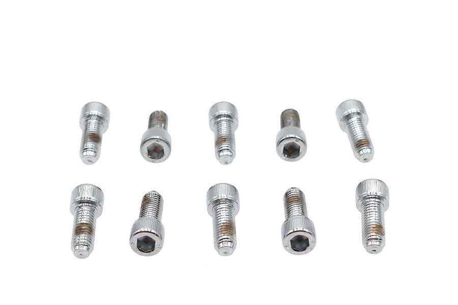 HARLEY Allen Socket Cap Bolt Knurled Chrome 1/4 inch x 5/8 inch Fits 0-  All, Models