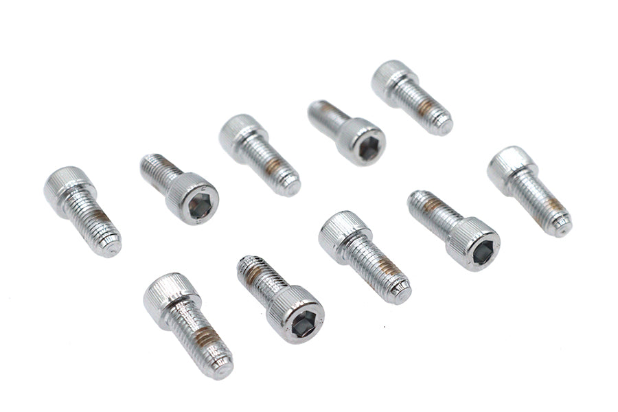 HARLEY Allen Socket Cap Bolt Knurled Chrome 1/4 inch x 5/8 inch Fits 0-  All, Models