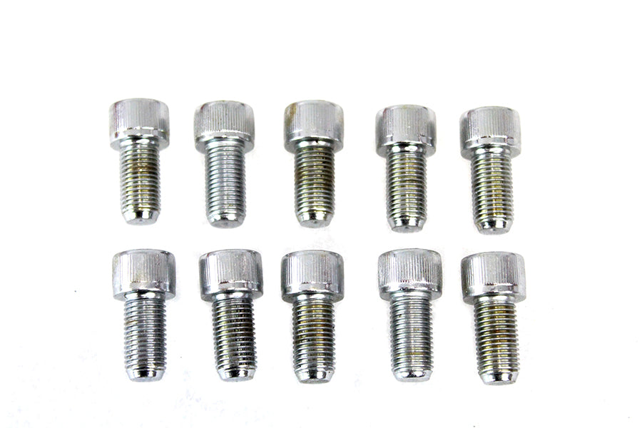 HARLEY Allen Socket Cap Bolt Knurled Chrome 3/8 inch-24 X 3/4 inch Fits 0-  All, Models