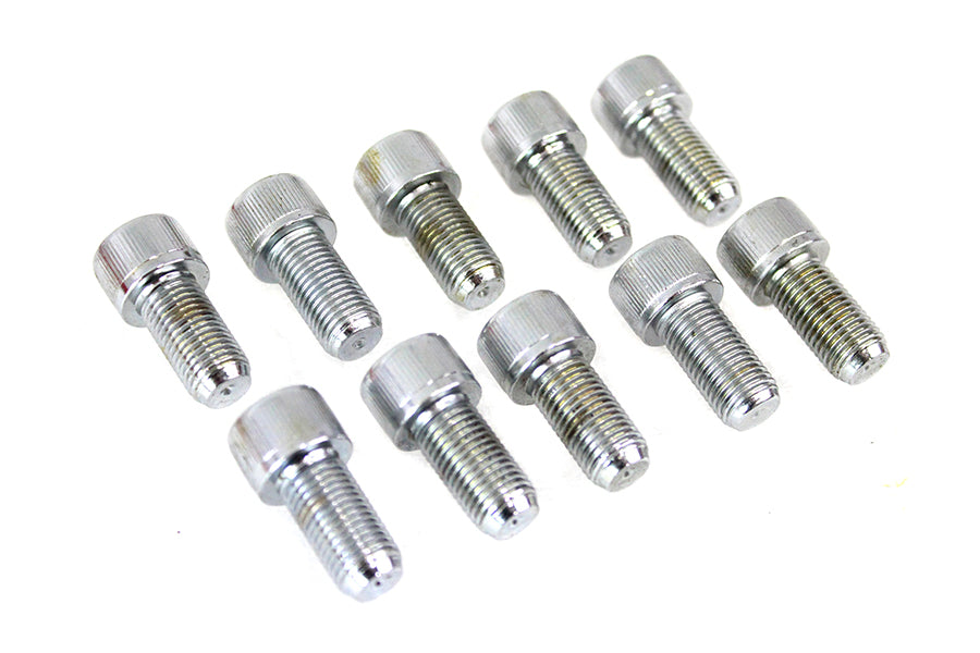 HARLEY Allen Socket Cap Bolt Knurled Chrome 3/8 inch-24 X 3/4 inch Fits 0-  All, Models
