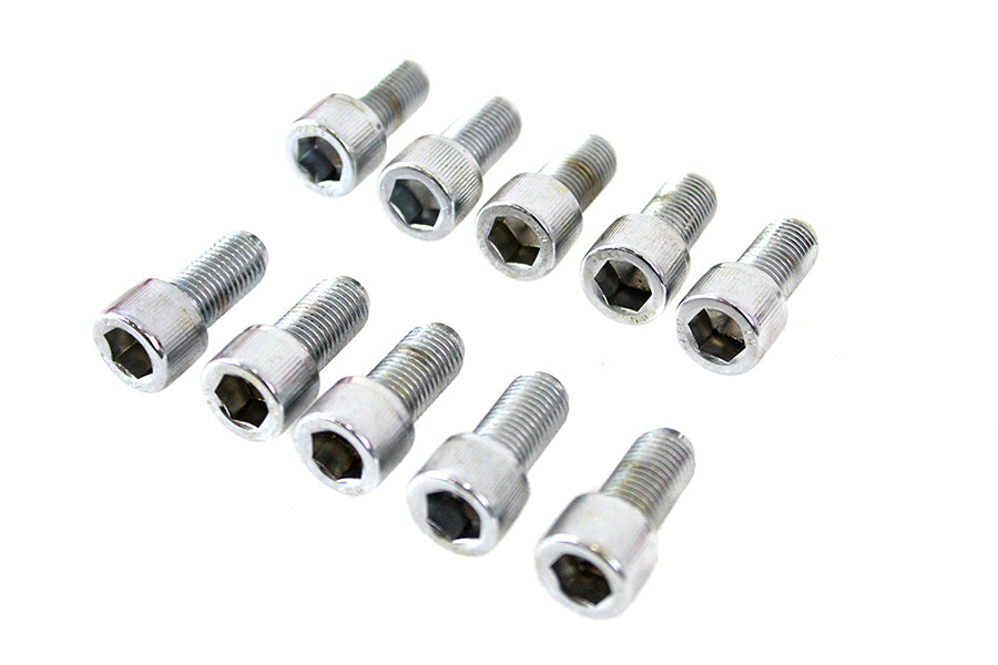 HARLEY Allen Socket Cap Bolt Knurled Chrome 3/8 inch-24 X 3/4 inch Fits 0-  All, Models