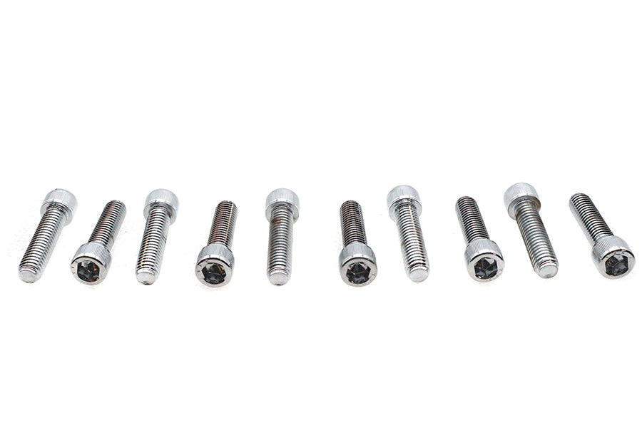 HARLEY Innensechskantschraube, gerändelt, verchromt, 3/8 Zoll X 1-1/2 Zoll, passend für alle 0-Modelle